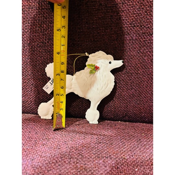 Pier one Poodle Metal ornament with a mistletoe on ear - Picture 3 of 3